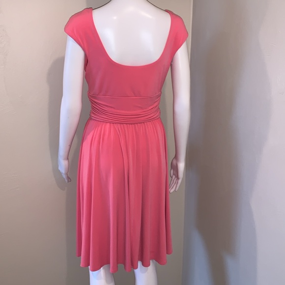 Boston Proper Vibrant Pink Flowy Boat Neck Dress, Size 8 - Picture 5 of 8